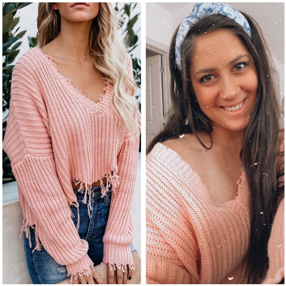 Boho Vintage Frayed Hem Off-shoulder Sweater
